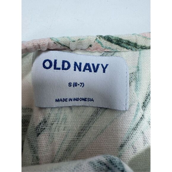 Old Navy Girls Sleeveless Linen-Blend Jumpsuit Floral Print Size S 6/7 Pink - Picture 9 of 11